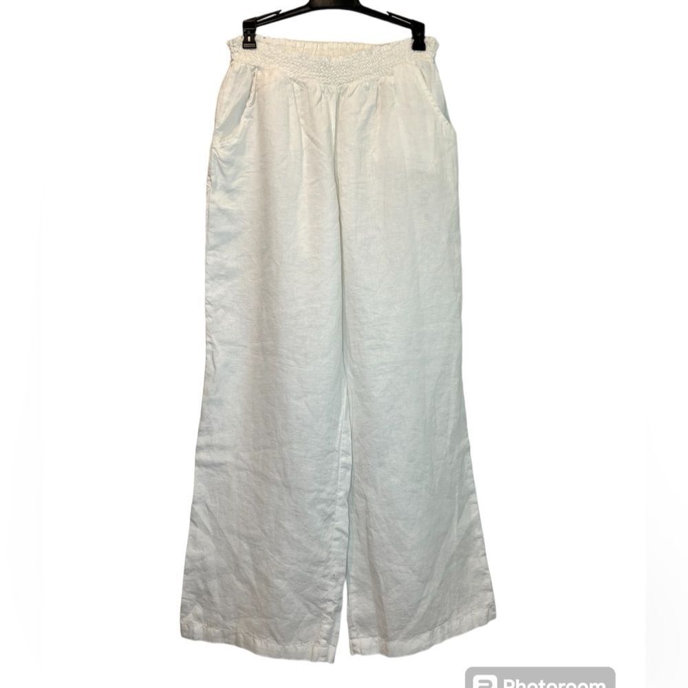 JW Los Angeles White Linen Pants Size Large